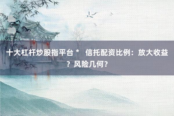 十大杠杆炒股指平台 *   信托配资比例：放大收益？风险几何？