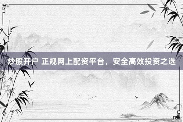 炒股开户 正规网上配资平台，安全高效投资之选