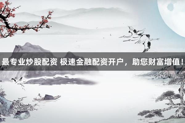 最专业炒股配资 极速金融配资开户，助您财富增值！