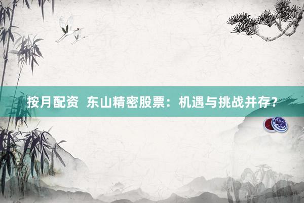 按月配资  东山精密股票：机遇与挑战并存？