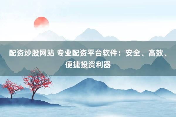 配资炒股网站 专业配资平台软件：安全、高效、便捷投资利器