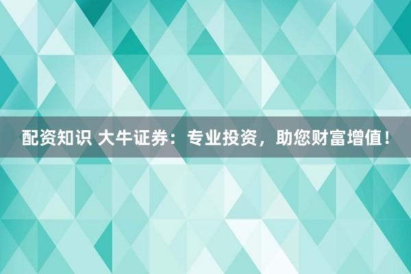 配资知识 大牛证券：专业投资，助您财富增值！
