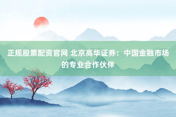 正规股票配资官网 北京高华证券：中国金融市场的专业合作伙伴