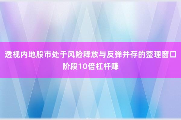 透视内地股市处于风险释放与反弹并存的整理窗口阶段10倍杠杆赚