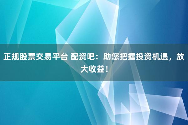 正规股票交易平台 配资吧：助您把握投资机遇，放大收益！