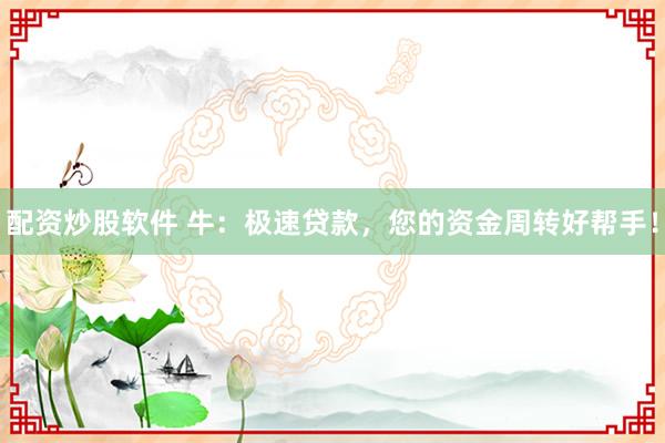 配资炒股软件 牛：极速贷款，您的资金周转好帮手！