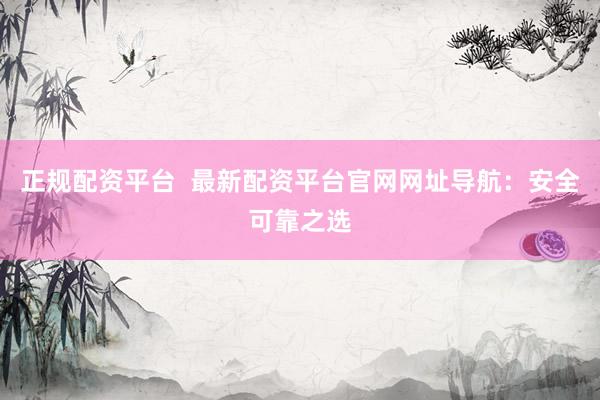 正规配资平台  最新配资平台官网网址导航：安全可靠之选